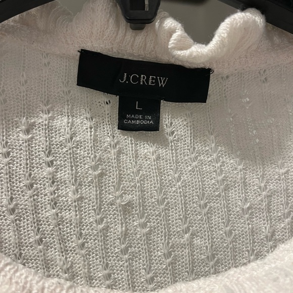 J. Crew Ruffled Collar Lightweight Sweater Blouse -Size L - Picture 3 of 4